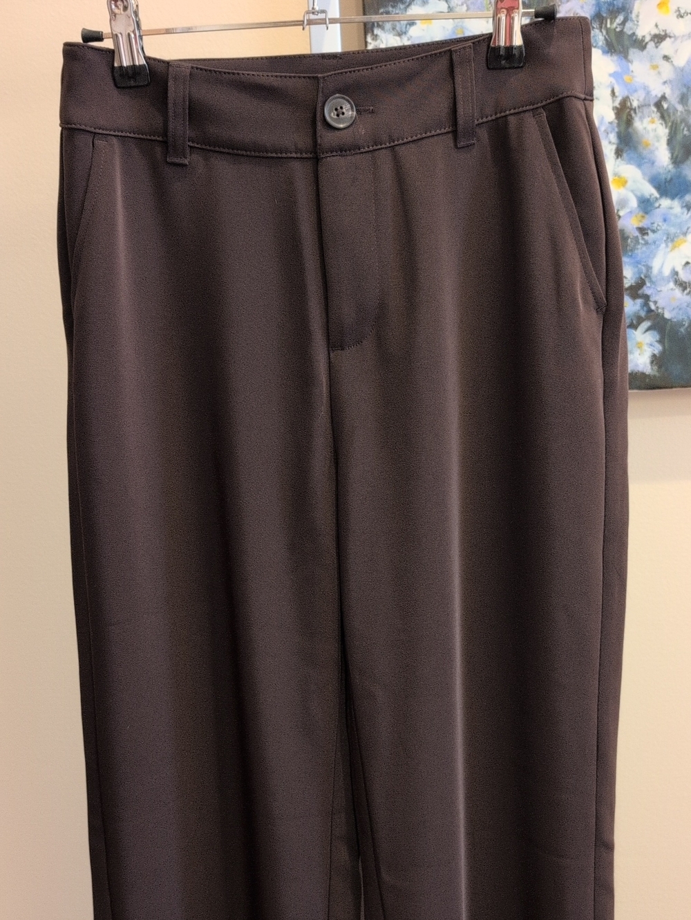 Beautiful By Lawrence Women's Classic Straight-Leg Dress Pants — Dark Brown